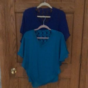 Bundle of 2 Apt.9 shirts. Royal blue and aqua color.